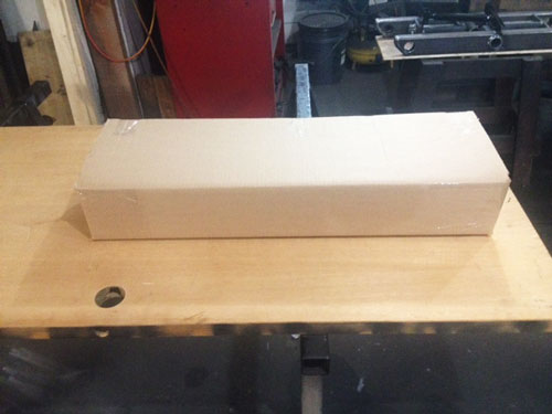 Walking beam assembly packed for shipping