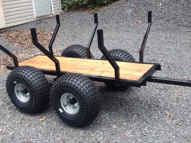 Front view of base planked ATV trailer