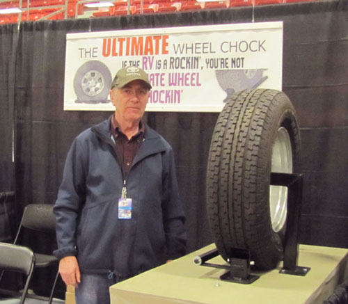 Allan Hubley at Ultimate Wheel Chock trade show booth