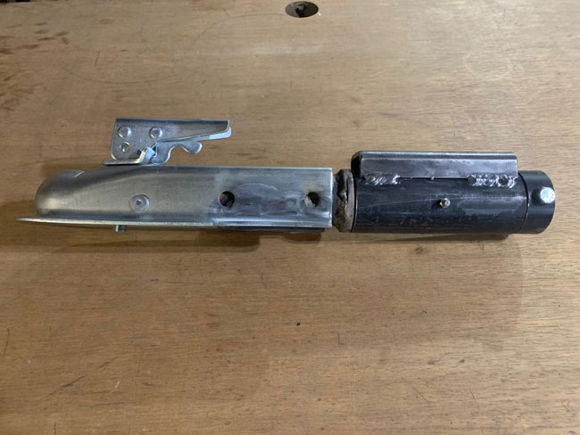 Swivel hitch coupler, side view